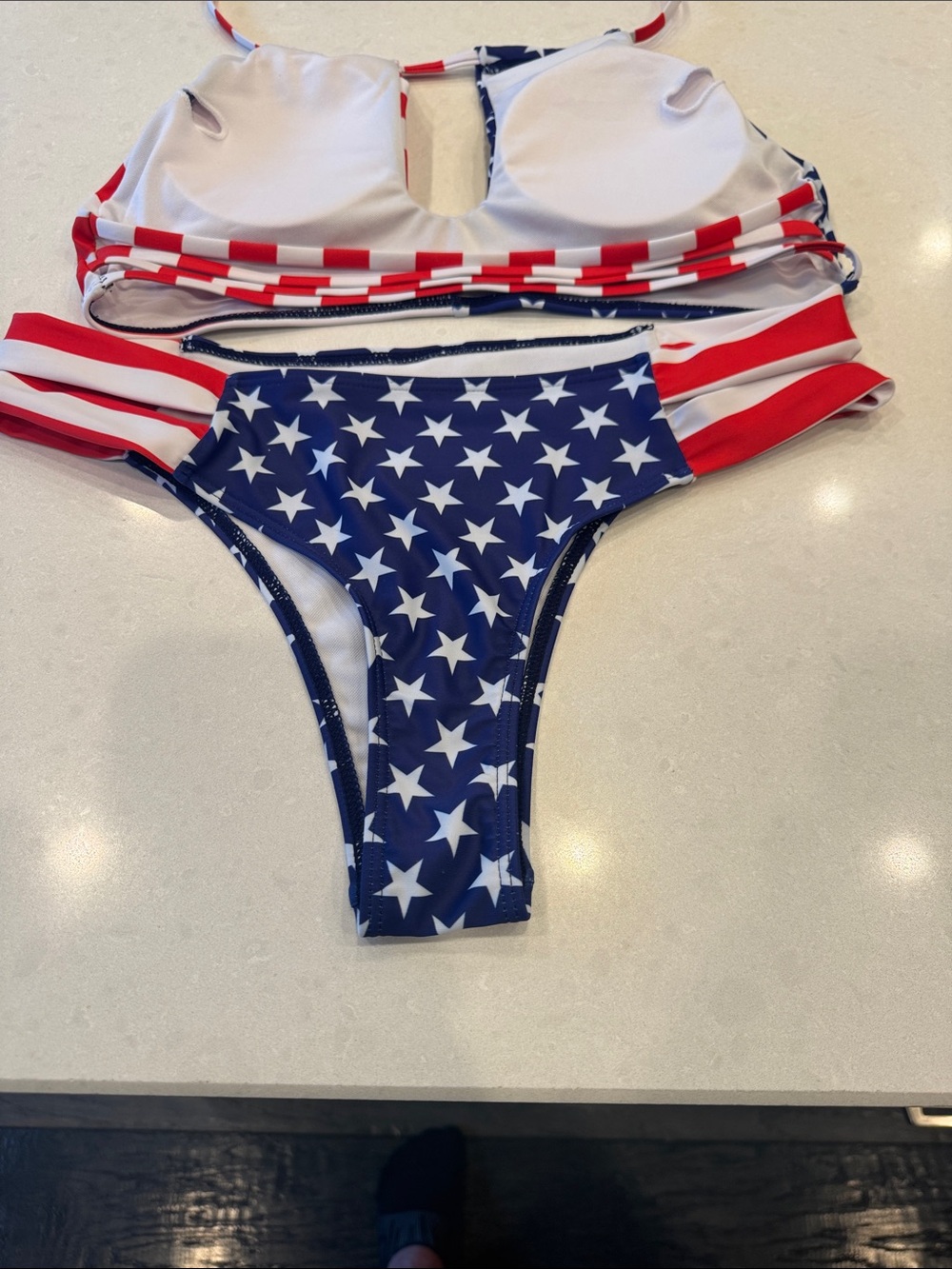Patriotic Stars & Stripes Women's Bikini Set - Red, White & Blue - Picture 6 of 8